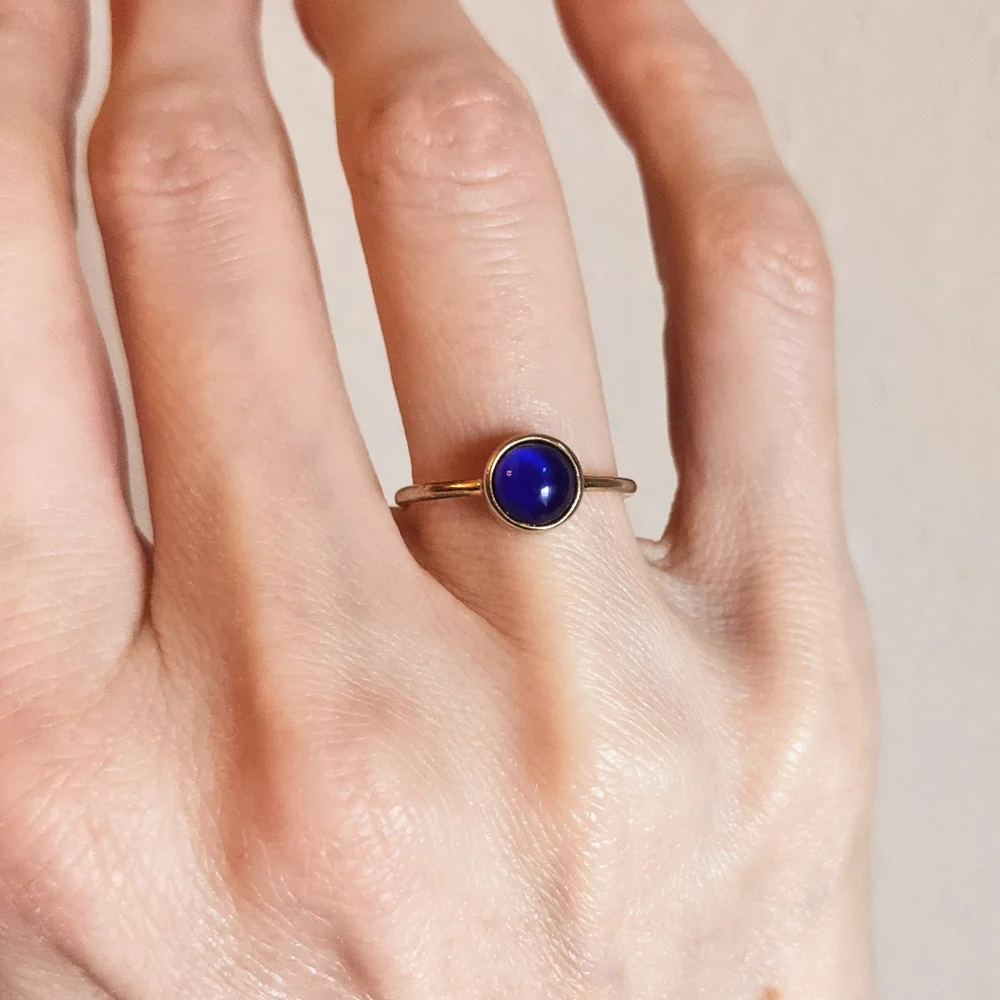 NWT Honeycat Jewelry 18k Gold Plated Mini Mood Ring, Size 8